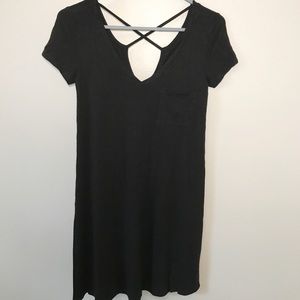 Black dress with cross straps on back
